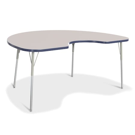 Jonti-Craft Berries Kidney Activity Table, 48 in. x 72 in., A-height, Freckled Gray/Navy/Gray 6423JCA112